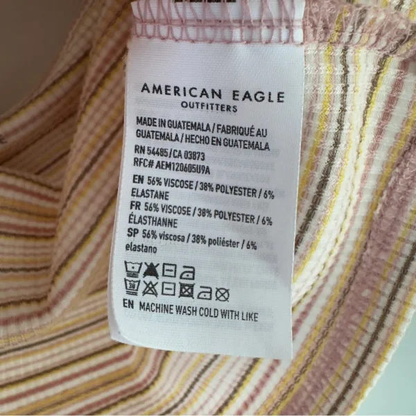 American Eagle Outfitters Striped Halter Tank Top Cropped Sleeveless Y2K Crop L - Image 5