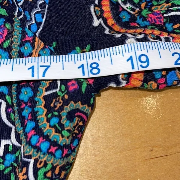 Anthropologie Maeve Women’s Paisley Long Sleeve V-Neck Dress Maplewood Blue Smal - Image 12