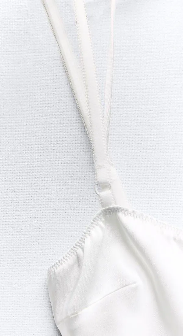 ZARA dress maxi white lingerie inspired satin effect wedding party - Image 11