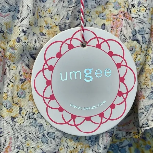 NWT UMGEE‎ Top Women's Large Multicolor Floral Boho Smocked Ruffles Bow Tie Back - Image 3