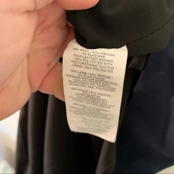 J. Crew Women's Size 6 Colorblock Dress Faux Leather Trim Navy Blue Black - Image 12