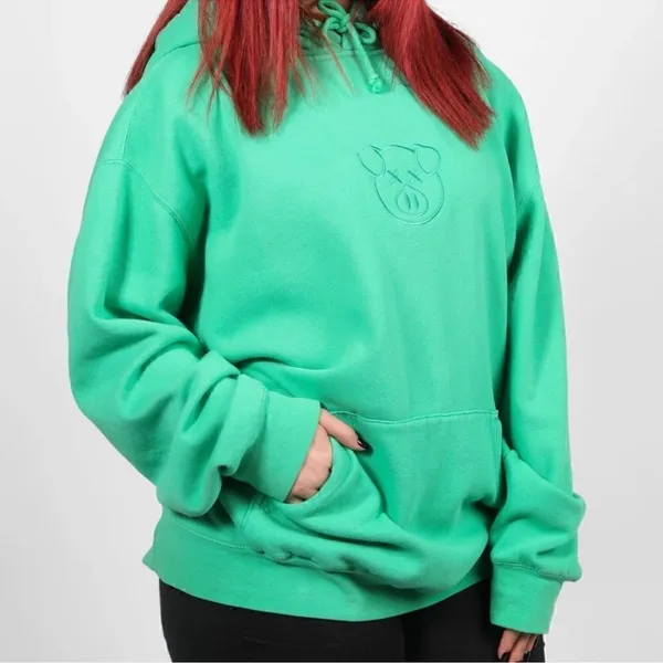 Shane Dawson x Jeffree Star Emerald Green Pig Hoodie Large Pullover Sweatshirt - Image 3