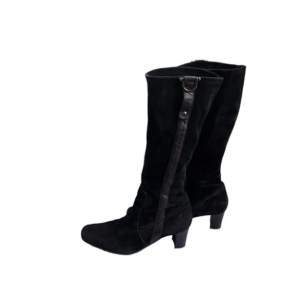 Manas Design Italy Black Suede Heeled Boots 7 - Image 5