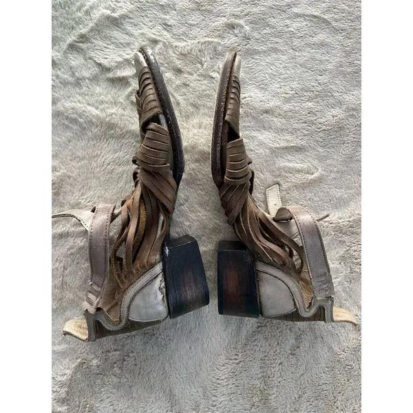 Freebird By Steven Arrow Women's Brown Leather Sandals Size 9 - Image 9