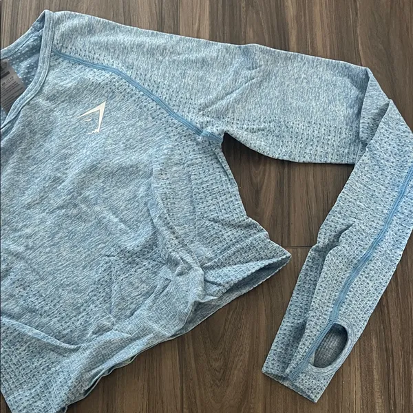 Gymshark Light Blue Leggings and Top Set - Image 3