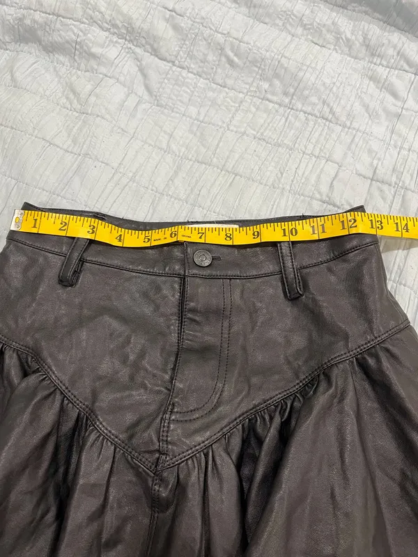 Free People We the free black faux leather pleated mini skirt - Image 7