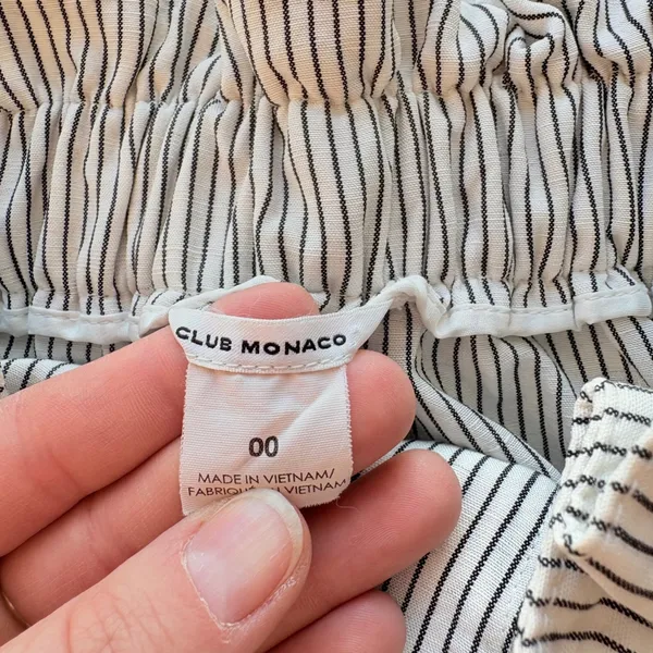 Club Monaco Paperbag Waist Striped Cropped Pants Size 00‎ - Image 5