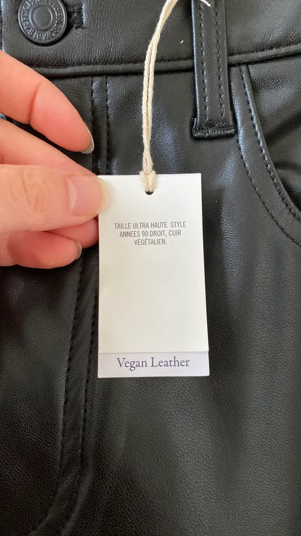 Abercrombie The 90s Straight Ultra High-Rise Vegan Leather Pants XS Length - Image 5
