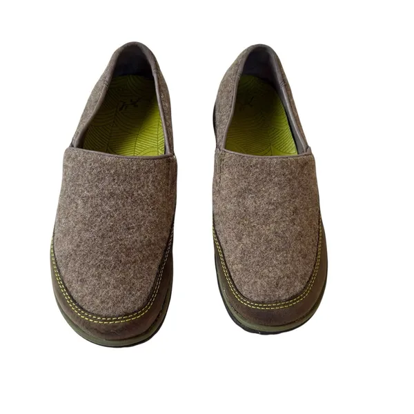 Chacos Sloan Slip On Shoes Women 7.5 Wool Leather Comfort Loafer Sandstone Citron - Image 2