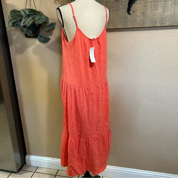 All in Favor Coral Sleeveless Summer Dress - Image 3