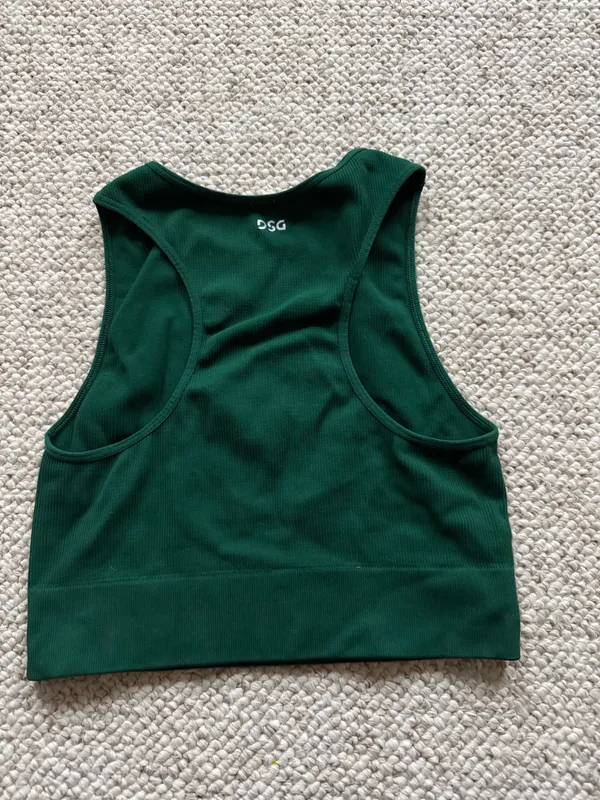 DSG Cropped Green Workout Tank Halter - Image 2