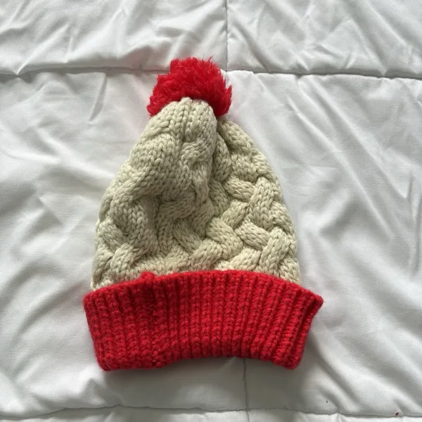 New England Patriots Chunky Knit‎ Hat Pom Pom Cuff Red Womens NFL Team Apparel - Image 4