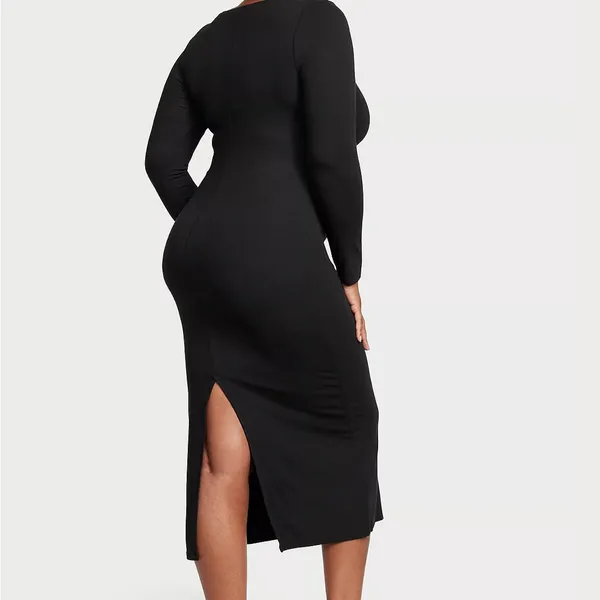 VICTORIA'S SECRET Ribbed‎ Modal Long-Sleeve Slip Dress - Image 2