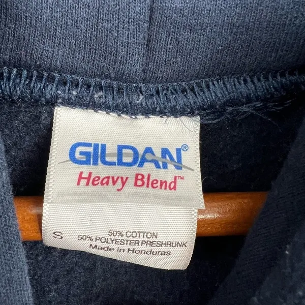 Gildan Carolina Tar Heels navy blue pullover unisex logo sweatshirt hoodie size small - Image 3