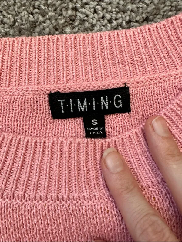 Timing Pink Daisy Crewneck Sweater - Image 5
