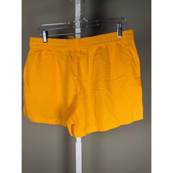 J.Crew Linen Blend Yellow‎ Drawstring Shorts Coastal Summer Resort Medium - Image 2