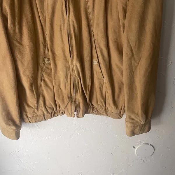 Scully Leatherwear Vintage 90s Size 44 XL Camel Tan‎ Suede Western Bomber Jacket - Image 3