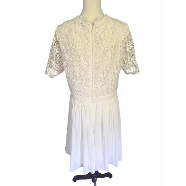 LuLus White Skater Dress V-Neck XL - Image 8