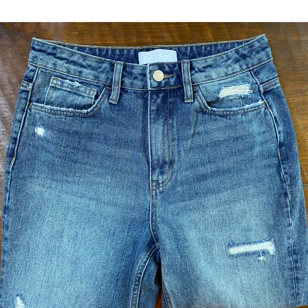 Vervet Blue Women's‎ Cotton Jeans 27X27" Distressed Raw Hem - Excellent - Image 2