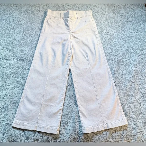 Spanx Seamed Front Wide Leg Jeans in Ecru Smoothing Shaping Slimming Sz 1X🧡 - Image 12