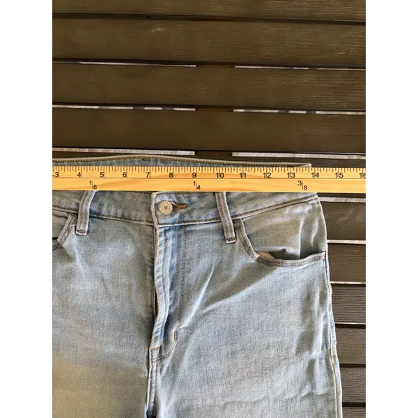 Old Navy Wow Straight Jeans 8 Tall Light‎ Wash High Rise Denim - Image 5