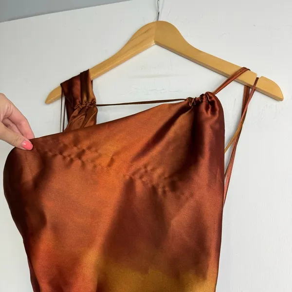 NWT ZARA Drape Satin Midi Dress Sz XS - Image 7