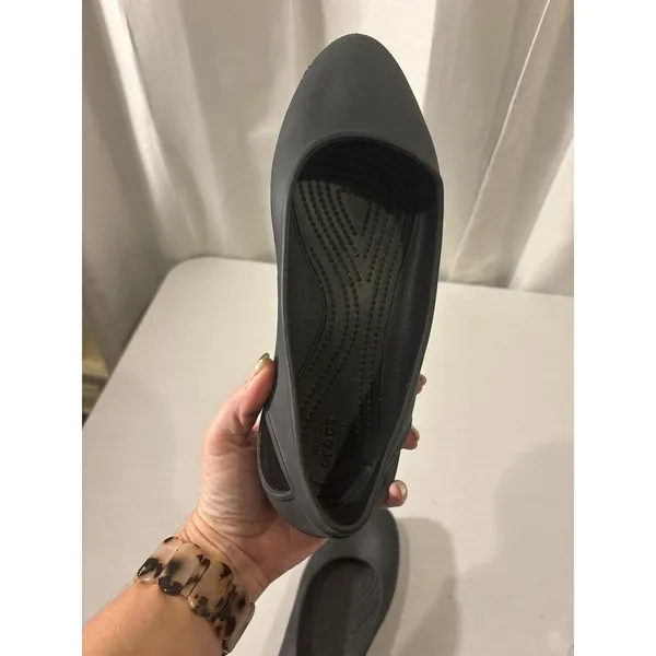 Crocs Laura Ballet Flats Shoes Women's Black Comfort Slip Size‎ 10 - Image 9
