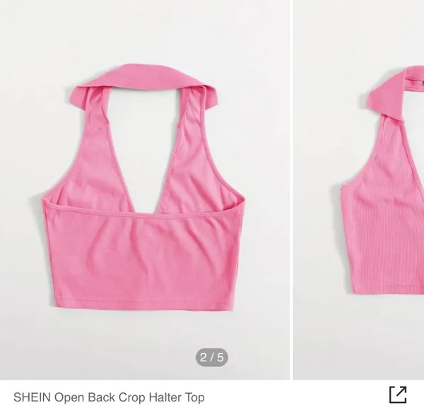 SheIn Pink NWT open back halter top. Almost sold out on website - Image 2
