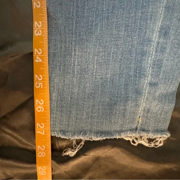 7 For All Mankind Gwenevere Ankle Skinny Blue Jeans raw hem size 24 - Image 13