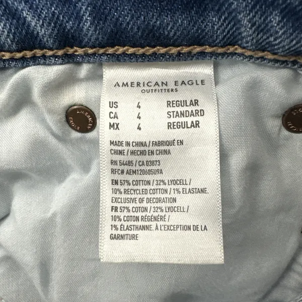 American Eagle Super High‎ Rise Ankle Straight Jeans Stretch Boho Women's 4 x 27 - Image 5