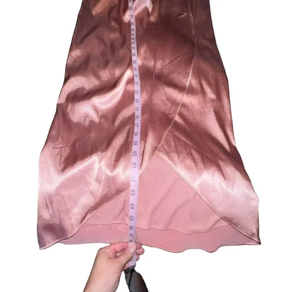 After‎ Six Desert Rose Charmeuse Halter Midi Dress Draped Tulip Skirt 6829 Sz 2R - Image 9