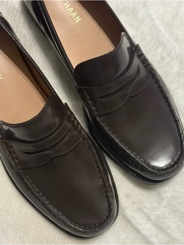 Cole Haan Women's Lana Lux Penny Remastered Loafers in Dark Brown Leather - Image 5