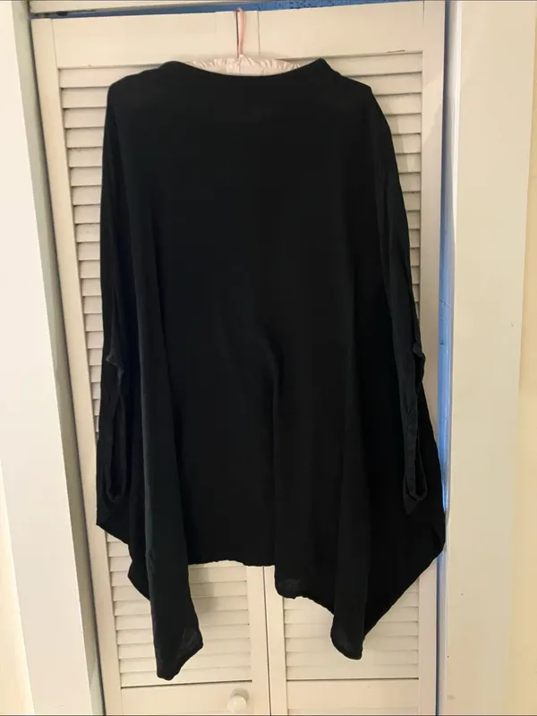 Oh My Gauze Black Oversized Button Down Shirt Size 2 Size M - Image 6
