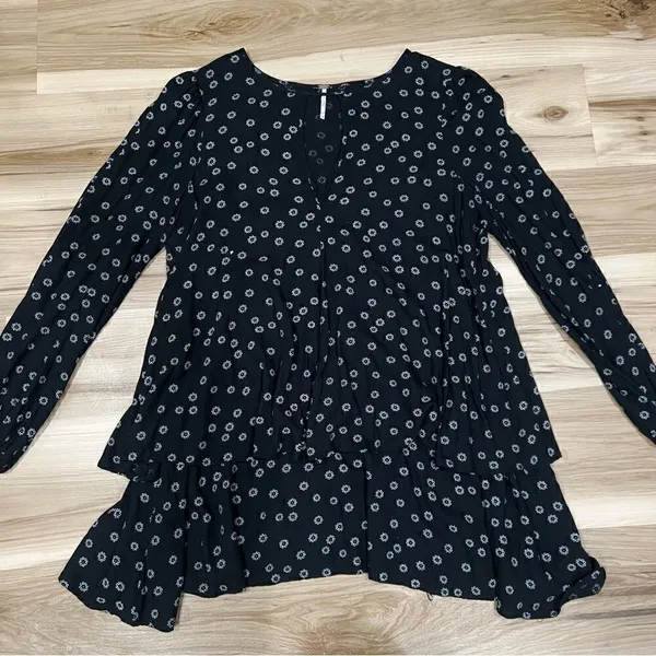 Free People Beck Floral Tiered Dress Women’s Large - Image 2