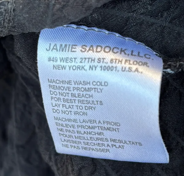 Jamie Sadock Black Textured Golf Shirt Leather Detail Silver Zip Sz Medium - Image 7