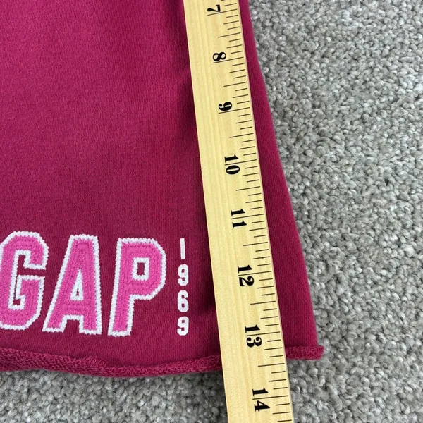 GAP Logo 1969 Fleece Short Size L Fuschia Spellout Y2K Comfy Loungewear Heritage - Image 5