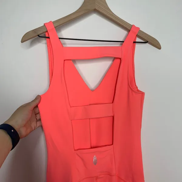 FP Movement Never better Strappy Back Jumpsuit Neon Coral Womens Small - Image 8