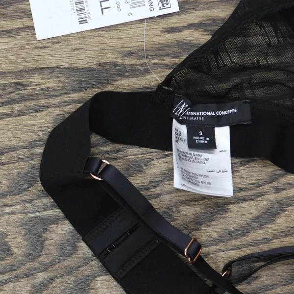NWT INC International Concepts Bralette Monogram 100137466 Deep Black Logo S - Image 6
