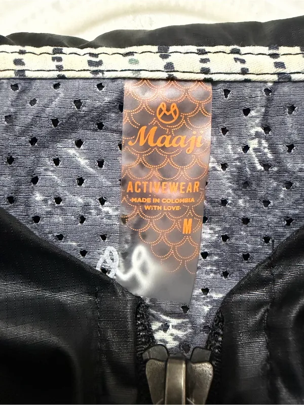 Maaji Sailboat Jacket Black Hooded Windbreaker Medium‎ - Image 8