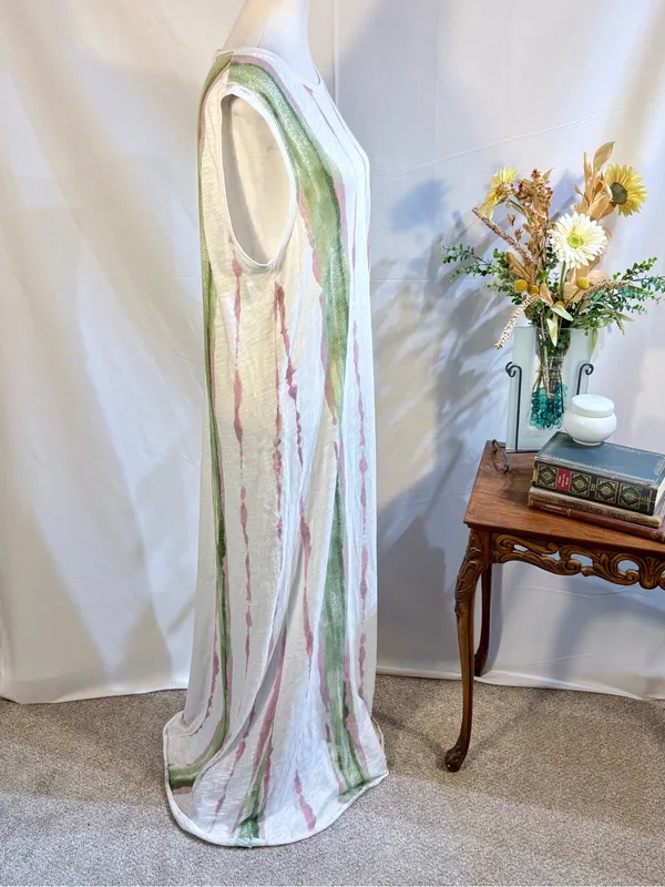 ATM Anthony Thomas Melillo Slub Cotton Paintstroke Stripe Maxi Dress XL🧡 - Image 4