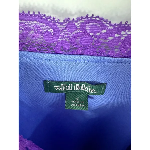 Wild Fable Babydoll Slip Dress Women S Purple Floral Lace‎ Trim Fairy Grunge Y2K - Image 2