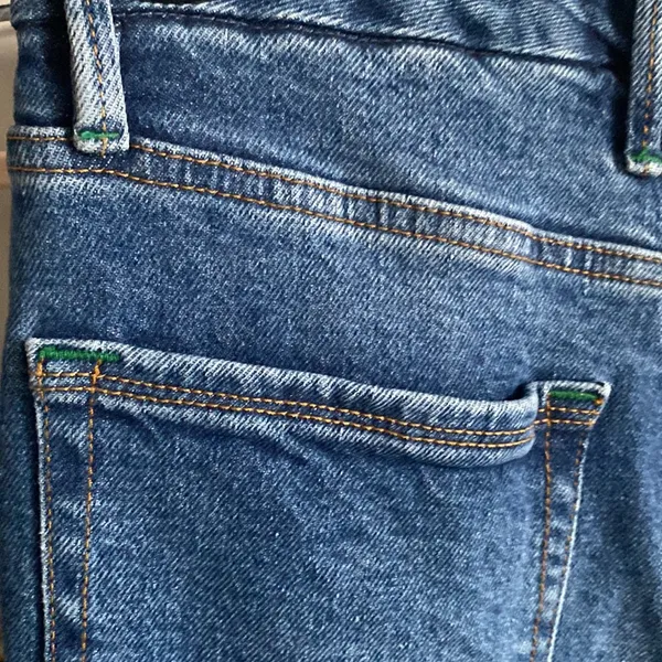 Anthropologie Good American Good Curve Straight High-Rise Denim Jean Medium Blue Wash Stretch - Image 7