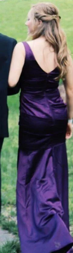 David's Bridal Purple Formal Floor Length Dress - Image 2