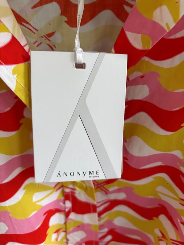 NWT ANONYME Dog Print Button Up Top Size Medium Retail $135.00 - Image 2