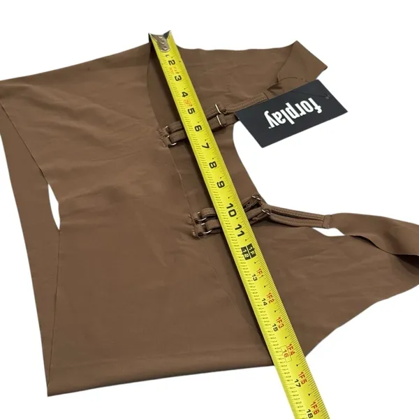NEW‎ Forplay Brown Cutout Rave Festival Special Occasion Bra Crop Top Size XL - Image 7
