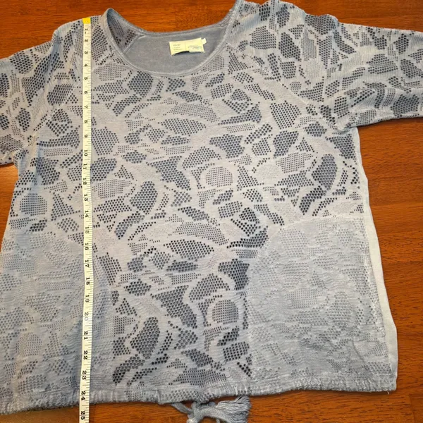 Anthropologie Saturday Sunday Laser Cut Rolled‎ Sleeve Pullover Blue Size Medium - Image 8