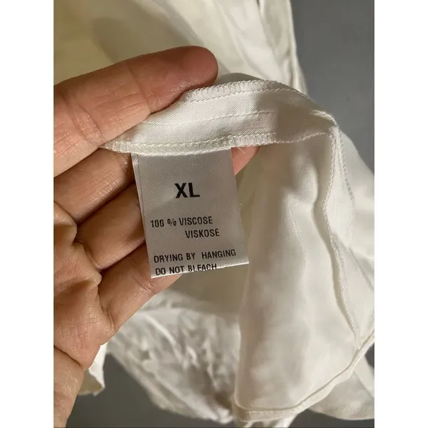 Maria Yasar White Pull On Wrap Skirt Size XL - Image 7
