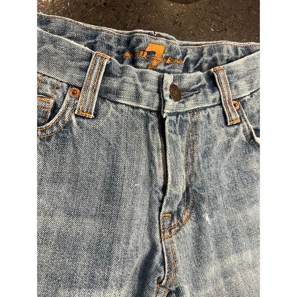 Vintage y2K 2000's Bermuda denim jean shorts 28 A pocket 7 For All Mankind 13"in - Image 5