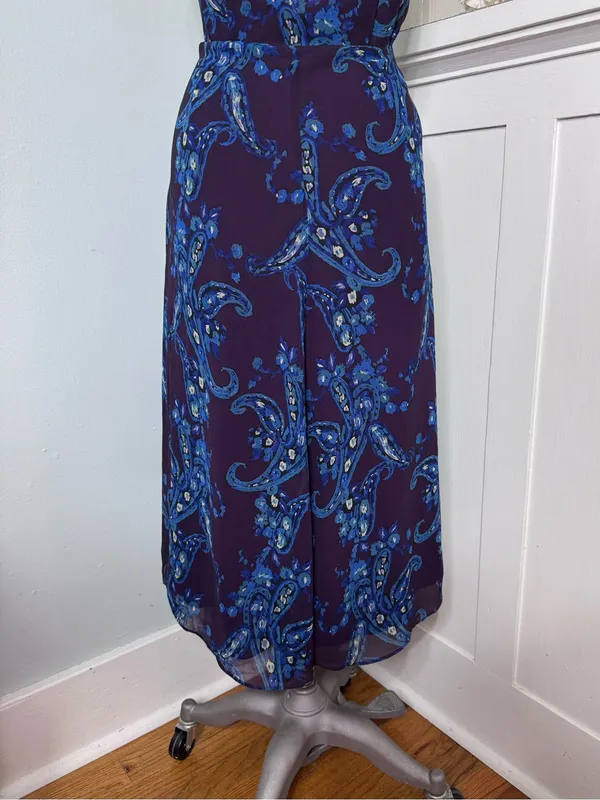 Cabi Treasure Dress Style 3461 Paisley Floral Chiffon Midi Dress Size 12 - Image 8