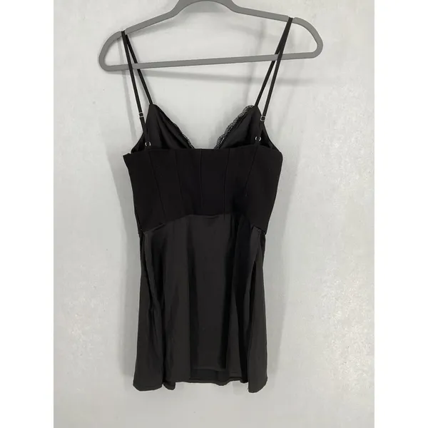 Tiger Mist Womens Mini Dress Black Corset Lace Trim Sleeveless Size S - Image 3